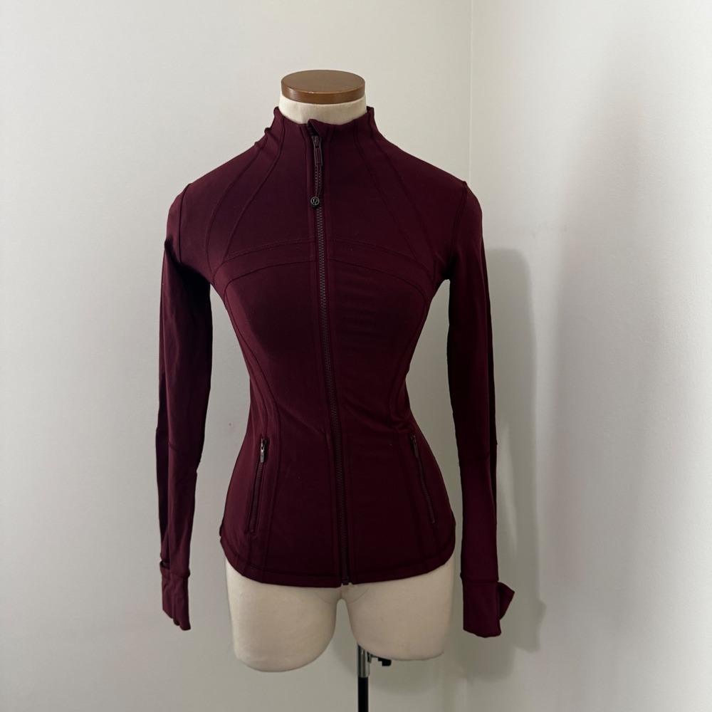 Lululemon 4 Define Jacket Full Zip Deep Red Athletic Fitted Running